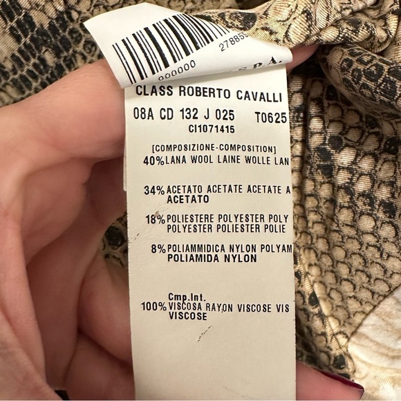 CLASS ROBERTO CAVALLI Womens Hooded Car Utility Coat Crinkled Wool Brown Gray 8 - Picture 13 of 15